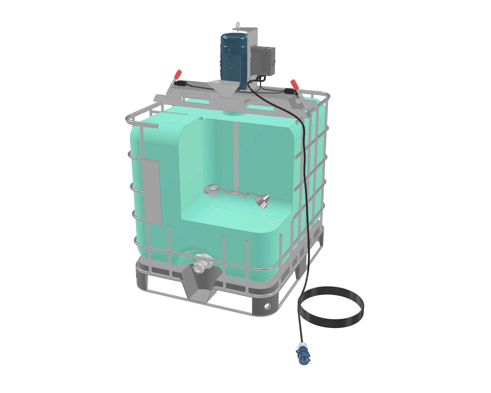 IBC Keverő (0,75kW 4p, Kétágú, Saválló, Egyfázisú)